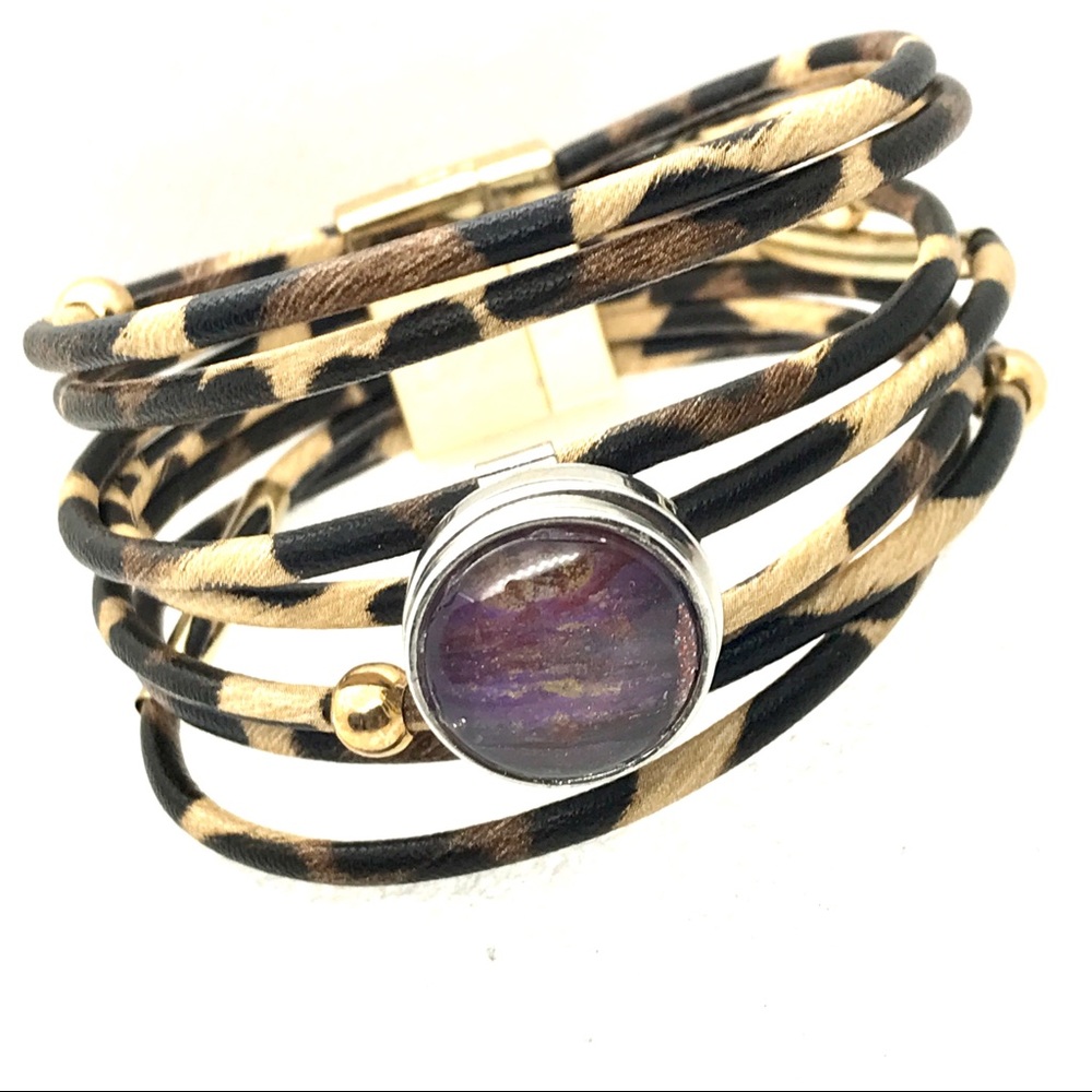 Leather snap bracelet Handmade 20mm snap SB20